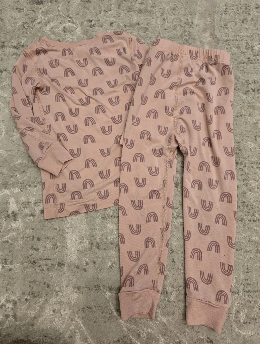 Hanna Andersson Pink Rainbow Patterned Print 2pc Pajama Set